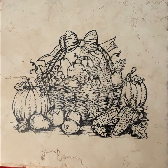 Handmade Thanksgiving trivet / tile / hot plate - Picture 2 of 2